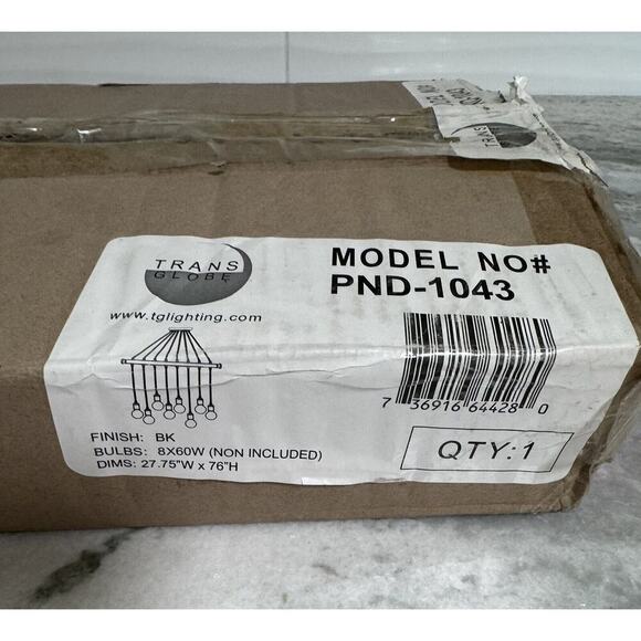 Trans Globe 8 Light Hanging Pendant Edison Bulb Dining Entry Lighting Fixture - Picture 2 of 10